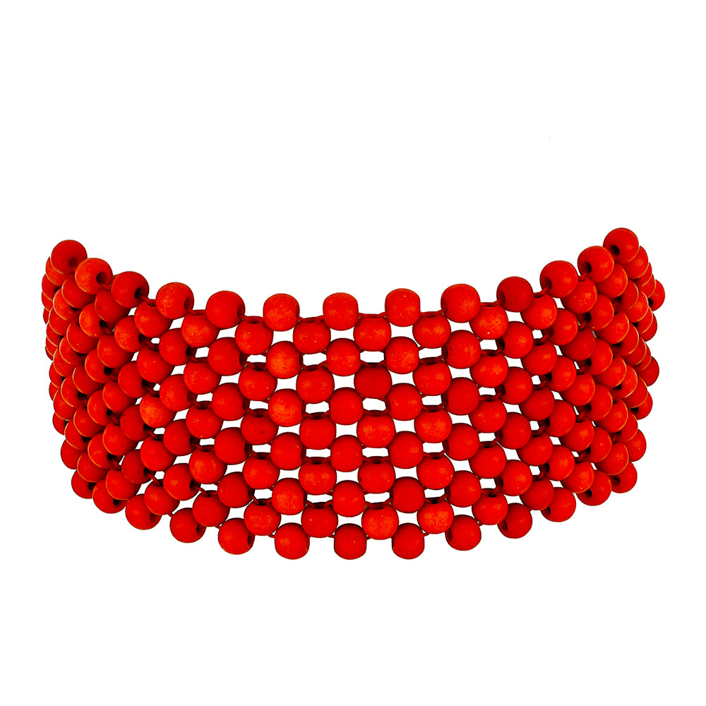 Pulsera de Plata Bañada en Oro con Coral Rojo