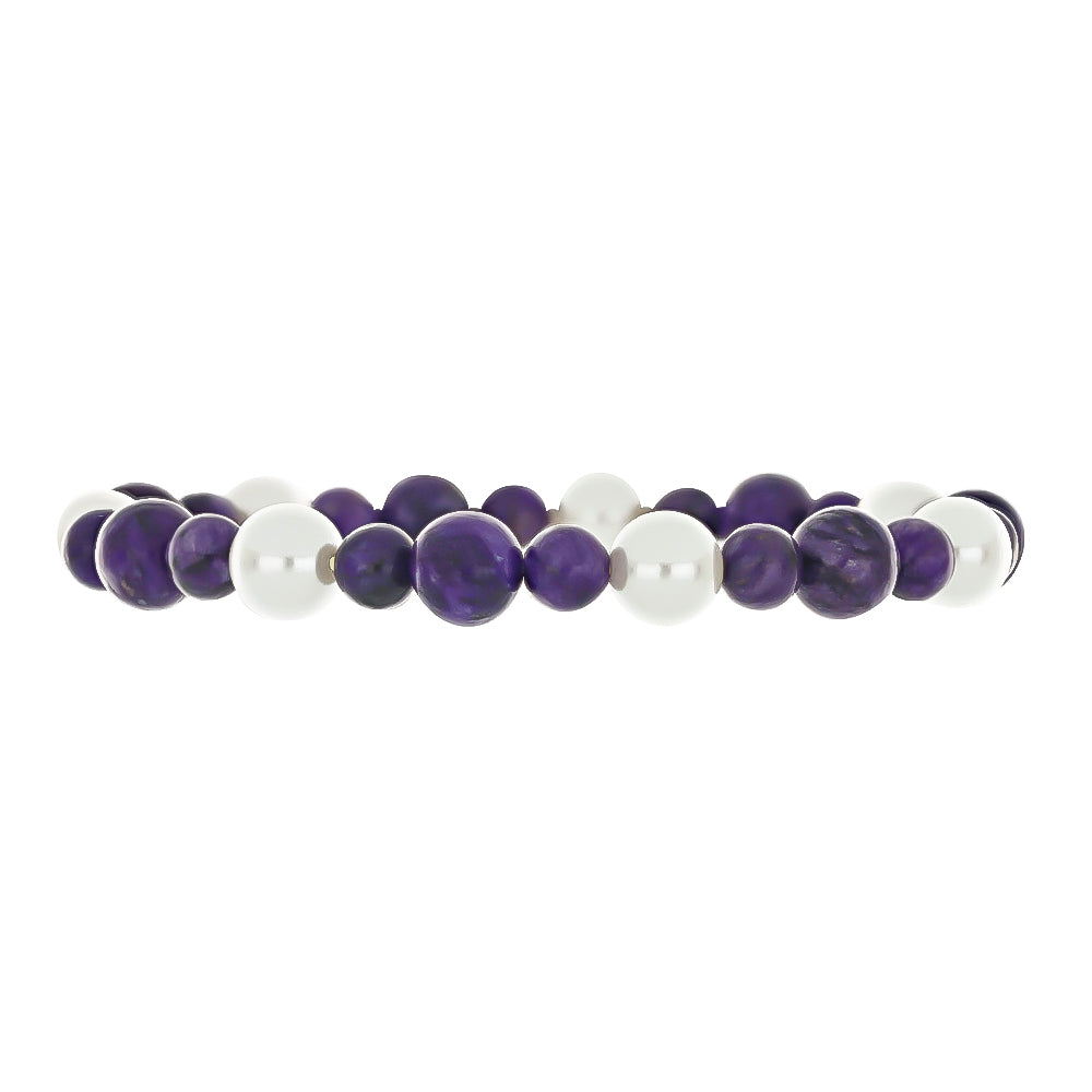 Pulsera Pepita con Charoita y Perla de Agua Dulce 2 