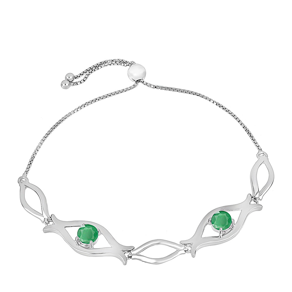 Pulsera de Plata con Esmeralda de Brasil 1 