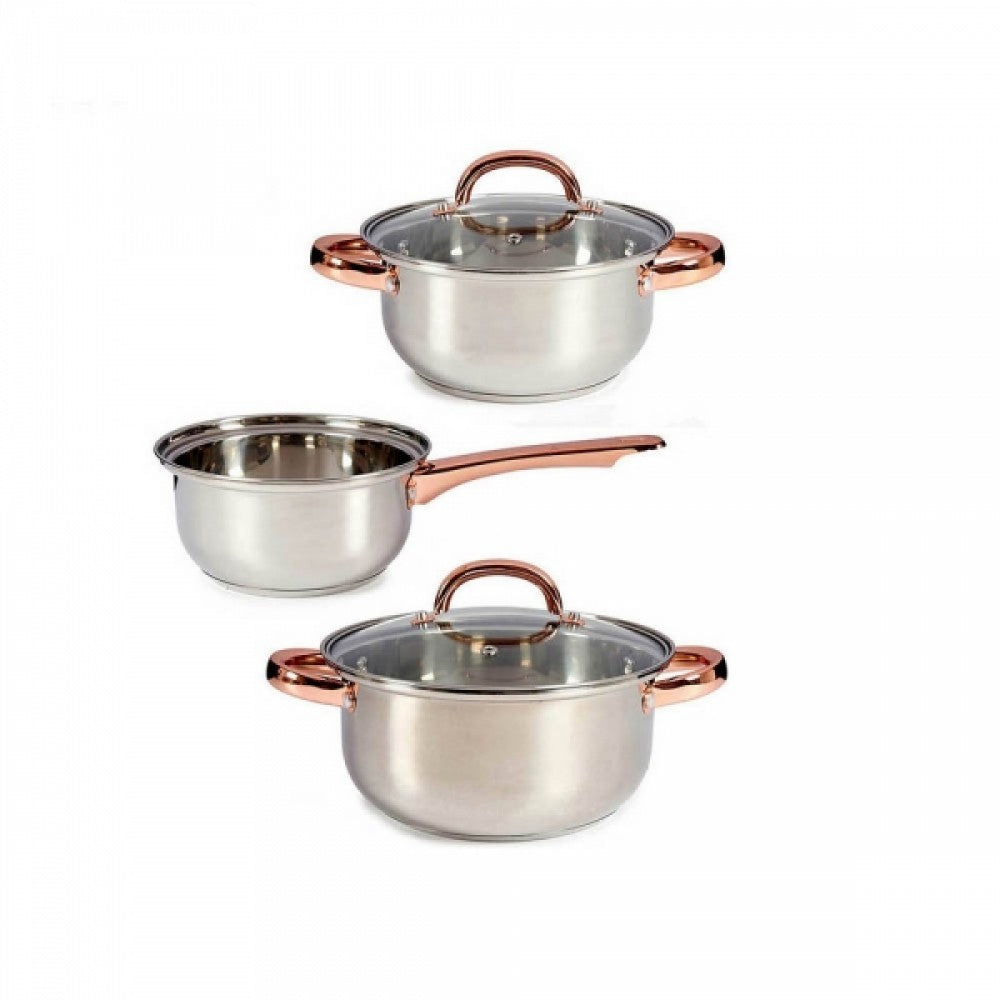 Cookware Silver Golden Glass Stainless steel (5 pcs) 1 