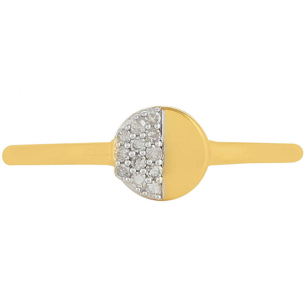 Anillo de Plata Bañada en Oro con Diamante blanco