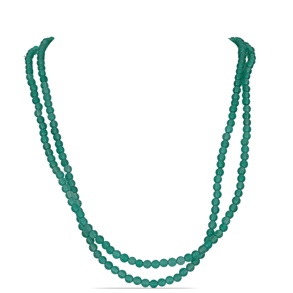 Collar de Plata Bañada en Oro con Ágata verde de Spruce Pine 1 