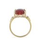 Anillo de Plata Bañada en Oro con Coral de Esponja Roja