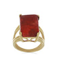 Anillo de Plata Bañada en Oro con Coral de Esponja Roja