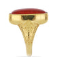 Anillo de Plata Bañada en Oro con Coral de Esponja Roja